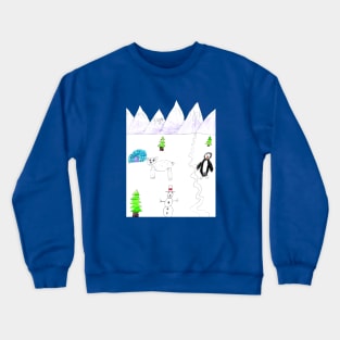 Winter Wonderland Kid Drawing Crewneck Sweatshirt